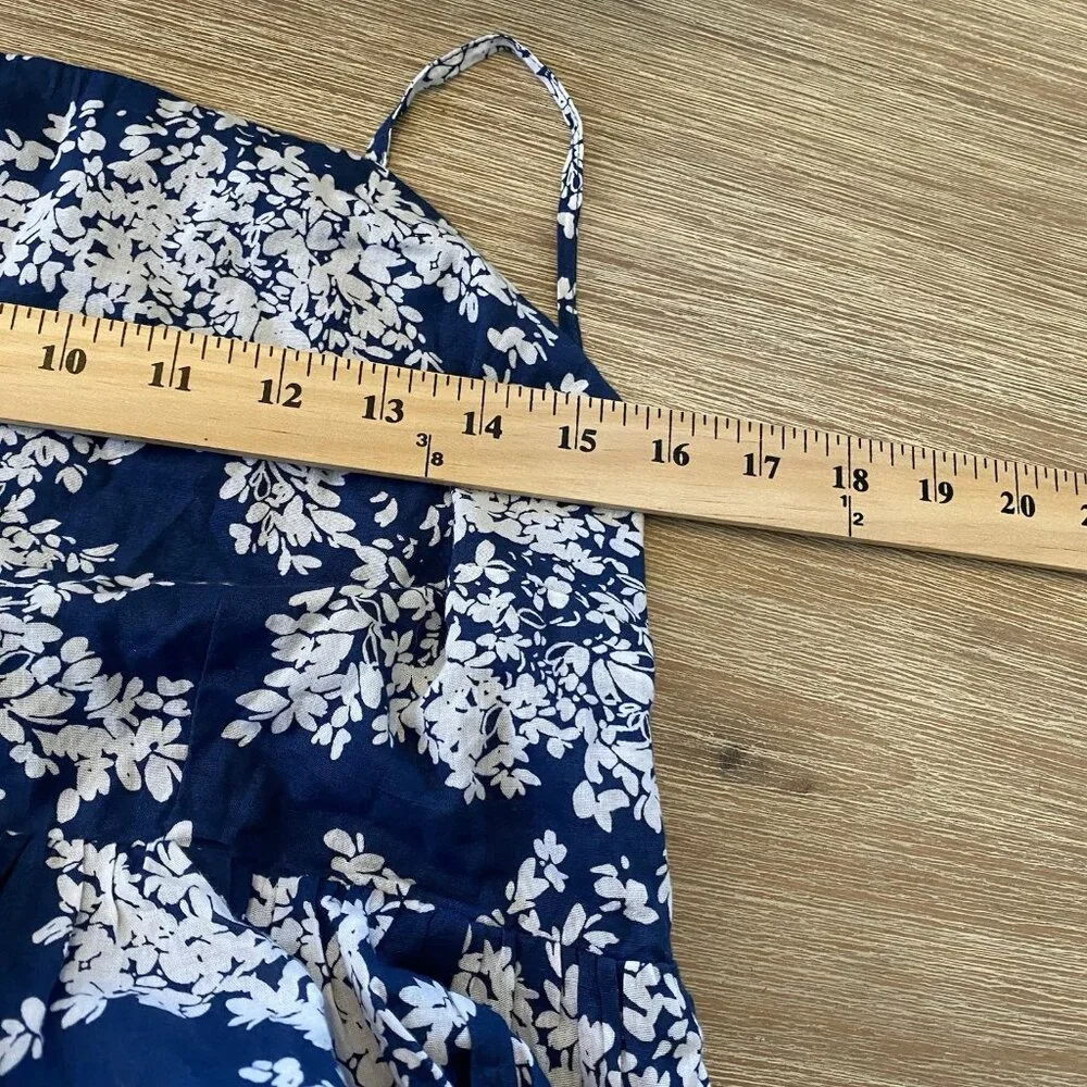 NWT Abercrombie & Fitch Dress Floral Sleeveless Low Back Boho Resort Blue Sz XL